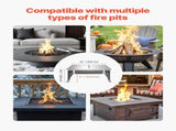 Fire Pit Heat Deflector, 645x645x370 mm Square Outdoor Burner Cover, Stainless Steel Bonfire Camping V952-HKGRZFX25YC0ER15N001V0