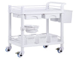 2 Tiers Lab Carts, Lab Utility Cart 2 Trays, 2 Drawers & 4 Silent Wheels, Mobile Medical Cart V952-SYSTCECKFBS4Q6WT7V0