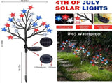 4 Pack 4th of July Solar Lights Outdoor Patriotic Garden Decorations Blue Red White Solar Lights V1366-AZ2-W-16401
