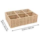 Basket Storage Woven Organizer Wicker Baskets Compartment Rattan Toilet Holder Divided Bin Seagrass V1366-AZ2-W-13152