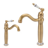 Bathroom Faucet Antique Single Span European Style Brass Basin Mixed Tap for Home Hot Cold Water V1294-YM0626-3112220096311