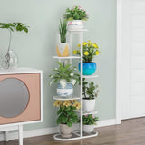 SOGA 7 Tier 8 Pots White Metal Plant Rack Flowerpot Storage Display Stand Holder Home Garden Decor FPOTH34