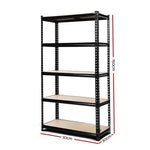 Giantz 1.5M Garage Shelving Warehouse Rack Pallet Racking Storage Shelve Black WR-E-7X15-BK