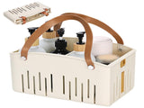 Cotton Woven Basket with PU Leather Handle, Clothes Toys Candy Gifts Cotton Rope Organizer, Living V1189-LWWAL-20260401-06304