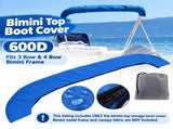 600D Oxford Bimini Top Storage Boot Cover Waterproof UPF50 UV Resistant Marine Canopy Protector for V1341-ZY-ZNWRYS3R-BLUE-3BOW3XL