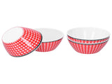 4PCS 6in Salad Bowl Dinner Serving Bowl Sets Kitchen Imitation Porcelain DinnerwareRed Grids V1294-YM0721-3118210043111