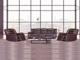 311 Seater Recliner Sofa In Faux Leather Lounge Couch in Brown V43-SET-FAN-3+1+1-BR