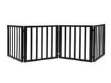 PaWz 4 Panels Wooden Pet Gate Dog Fence Black 600x 3MM PT1060-4-BK_NZ