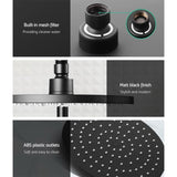 Cefito 9'' Rain Shower Head Set Handheld Round High Pressure Black SHOWER-A1-RO-9-BK