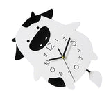 Acrylic Wall Clock Cartoon Cow Shape Silent Movement Decorative Swinging Clock for Kitchen Living V1294-YM0901-3115240042311