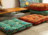 Bohemian Thick Cushion Ethnic print with ruffled center, 100% polyester soft and resilient, V1232-YXDD-001