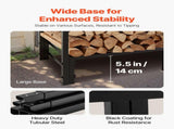 Firewood Rack with Waterproof Cover, 1.22m Outdoor Firewood 1/4 Cord Storage Metal Log V952-HWDCJ4FT20MMYL0PX001V0