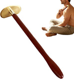 Brass Gua Sha Scraper, Ergonomic Massage Tool for Back Neck and Face, Portable for Home Travel and V1237-ZY-917-082