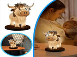 Cow Table Lamp Farmhouse Cow Night Light, Cow Bedside Lamp USB Small Nightstand Lamp for Home Office V1369-AZ3-W-11827