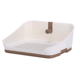 YES4PETS Medium Portable Dog Potty Training Tray Pet Puppy Toilet Trays Loo Pad Mat With Wall Brown V278-BP301-PET-POTTY-BROWN