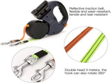 Retractable Double Dog Leash with Anti-Slip Handle and LED Flashlight for Two Small and Medium Dogs, V1237-ZY-924-307