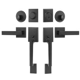 Double Door Handle Set, Matte Black Square Door Lever, Heavy Duty Double Front Door Handle Set with V952-SMSBYGHDSFXLKVAWEV0