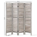 Artiss 4 Panel Room Divider Screen 163x170cm Louver Grey RD-B-4089-4P-GY