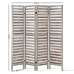 Artiss 4 Panel Room Divider Screen 163x170cm Louver Grey RD-B-4089-4P-GY