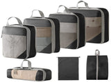 7-Piece Compression Bags for Suitcase & Backpack, Black, Lightweight Travel Packing Organizers V1188-MS-325-0227