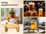 2PCS Wood Stand for Plants, Drink Dispenser 4 Legs Water Dispenser Plant Display V1192-AZ-W-18261