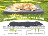 i.Pet Dog Bed Large Water-resistant Egg Crate Foam Orthopedic Pet Mat Grey DBED-PAD-L-GY
