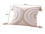 Walbest Boho Throw Pillow with Braided Rope Pattern And Tassels Soft Cotton Linen Textured Cushion V1189-WXFWAL-20260319-00028