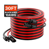 VEVOR 30FT Solar Panel Extension Wire with Female & Male Connectors 10AWG 1 Pair V952-TYNDCBYZXSX38XV37Y3