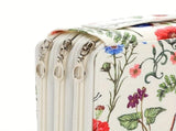 White Background Dragonfly Pattern 124-Slot Large Capacity Zippered Pencil Case - Triple-Layer V888-ELOSUNG17145