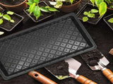 5-Pack Black Plastic Planter Trays with Drainage Holes for Gardeners and Plant Propagation V1192-AZ-W-26851
