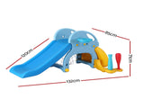Keezi Kids Slide Set Baseball Bat Basketball Hoop Outdoor Playground 120cm Blue KPS-SLIDE-BASEBALL-BU