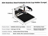 Foldable Stainless Steel Drink Cup Holder with Adjustable Arc Bracket for Boat Yacht RV Camper V1341-ZY-CAQUUEQZ-B-WHITE