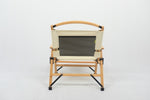 Bamboo Canvas Foldable Outdoor Camping Chair Wooden Travel Picnic Park - Khaki/Beige V563-MD019M-NW