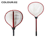 Red High Strength Large Landing Net - Fishing Net with Long Foldable Handle and Soft Rubber Netting, V888-ELOSUNG36557