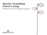 Sarantino 3-Light Gold Metal Floor Lamp with Glass Shades LMP-MLM-50320