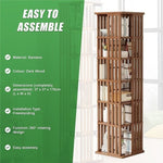 360 Rotating Bookshelf Bamboo Storage Display Rack Shelving in Dark Wood V63-842471