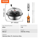Leaf Bowl Trimmer, 24'' Trimmer Bowl, Manual Bud Trimmer with Stainless-Steel Blades for Twisted V952-SDSCJ24YCABSJOAOFV0