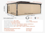 Gazebo Curtains Outdoor, Fit Most 10' x 10' x 6.7' Gazebos, 4-Panel Sidewall Gazebo Privacy Curtains V952-SMLTCL10FT10EG66KV0