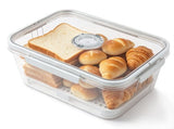 Large Bread Box with Sealed Lid With Time Recording Function Inner Draining Board Layout for Kitchen V1369-AZ3-W-12592