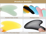 30PCS Facial Massage Set, Heart Shaped Resin Massage Boards in 6 Colors, Face and Body Massage V1192-AZ-W-18366