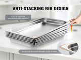 6 Pack Hotel Pans, Full Size Anti-Jam Steam 0.8mm Thick Stainless Steel Restaurant Steam Table V952-11QCCPWG25YCP9ZNIV0