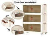 Foldable Storage Cabinet Stackable Bins Household Plastic Closet Multi-purpose Organizer Doors and V985-STORAGEBOXES