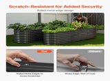 Metal Raised Garden Bed, 2.4 x 0.6 x 0.6 m Oval Outdoor Galvanized Planter Garden Box, Open Bottom V952-JSYHZZCTYXSH1MOSL002V0
