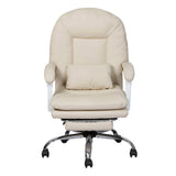Levede Executive Office Chair Footrest PU Leather Tilt Gaming Work Seat Beige OF1070-BG-AU