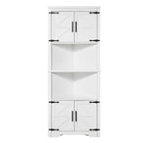 VEVOR 68" Corner Storage Cabinet with 4 Wooden Doors & Adjustable Shelves White V952-SJSNJSNJGD684LBBOV0