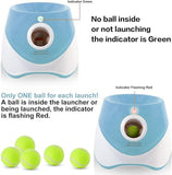 Automatic Dog Ball Launcher with 15 Mini Tennis Balls & Mesh Bag Rechargeable Pet Toy for Small V1107-CS-CWGPQQL