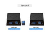 Digital LED Touch Kitchen Scale 3kg/ 0.1g High Precision Time Counting Coffee Brewing Scale Portable V1263-JX-2479