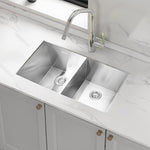 820x457mm Handmade Stainless Steel Undermount / Topmount Kitchen Laundry Sink with Waste V63-772955