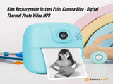 Kids Rechargeable Instant Print Camera Blue - Digital Thermal Photo Video MP3 V238-SUPDZ-40832487194704