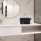 Portable Compartment Tote Bucket 29x23cm Grey - Toiletry Organizer and Cleaning Storage Basket V1192-AZ-W-21135